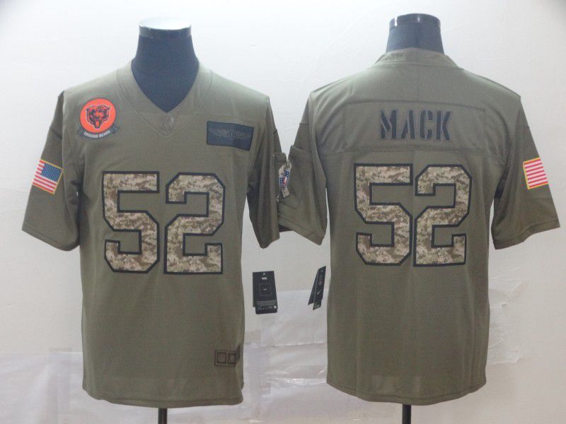 Men Chicago Bears #52 Mack Nike 2019 Olive Camo Salute to Service Limited NFL Jerseys